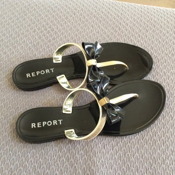 New Report shoes flip flops black gold - Picture 3 of 8